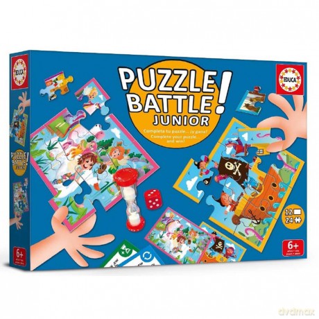 Educa - Puzzle Battle Junior Animals - (80-20116) [GRA PLANSZOWA]