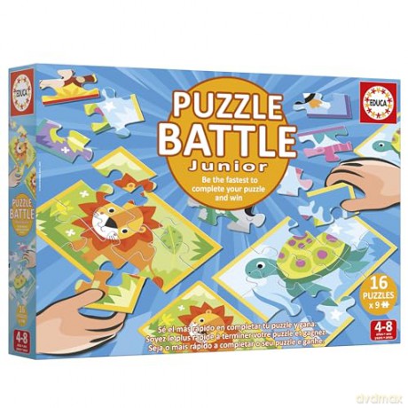 Educa - Puzzle Battle Junior Animals - (80-20116) [GRA PLANSZOWA]