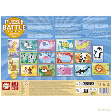 Educa - Puzzle Battle Junior Animals - (80-20116) [GRA PLANSZOWA]