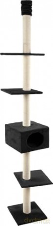 FLAMINGO - Scratching Post BARWA - Black - 35x35x263 cm