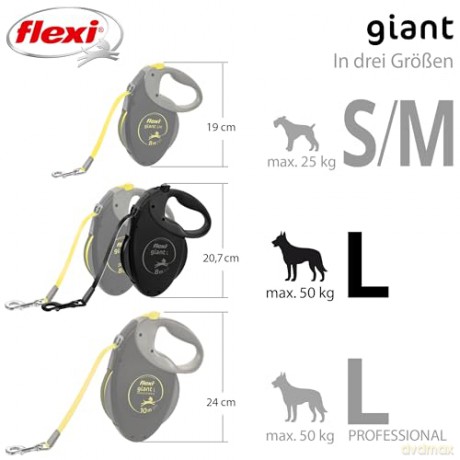 Flexi - Flexi Leash Giant L Black Edition - 50kg - 8m