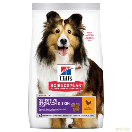 Hills - Dogfood SP Canine Adult Sensitive Stomach&Skin Medium Chicken 12kg (H604301)