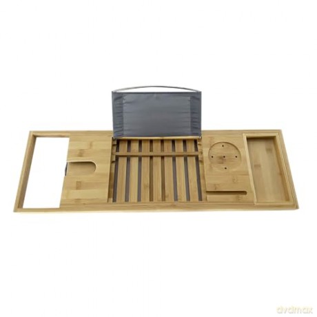 Mad Monkey - Bamboo bath shelf - Adjustable, fits bathtubs up to 1 meter wide - natural