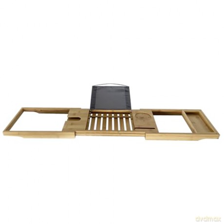 Mad Monkey - Bamboo bath shelf - Adjustable, fits bathtubs up to 1 meter wide - natural