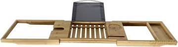 Mad Monkey - Bamboo bath shelf - Adjustable, fits bathtubs up to 1 meter wide - natural