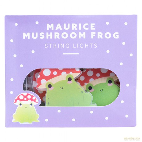Maurice Mushroom Frog String Light - Green, Red, White