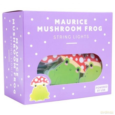 Maurice Mushroom Frog String Light - Green, Red, White