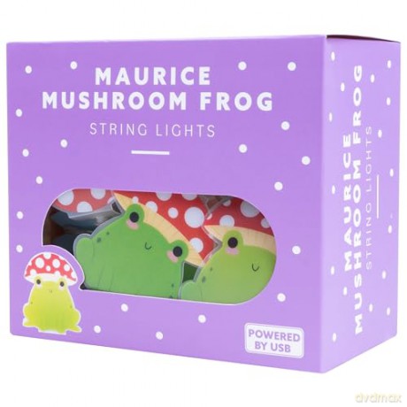 Maurice Mushroom Frog String Light - Green, Red, White