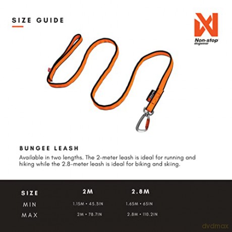 Smycz do biegania Non-Stop - Line Bungee - Black/Orange - 2m