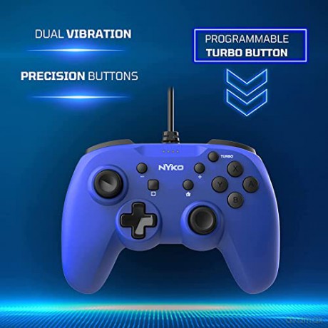 Nyko Prime Wired Controller - Blue For Switch