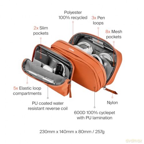 Organizer Orbitkey - 2-in-1 Tech Pouch - Terracotta