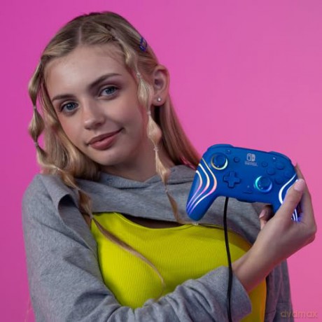 PDP Afterglow Wave Wired Controller Blue Switch