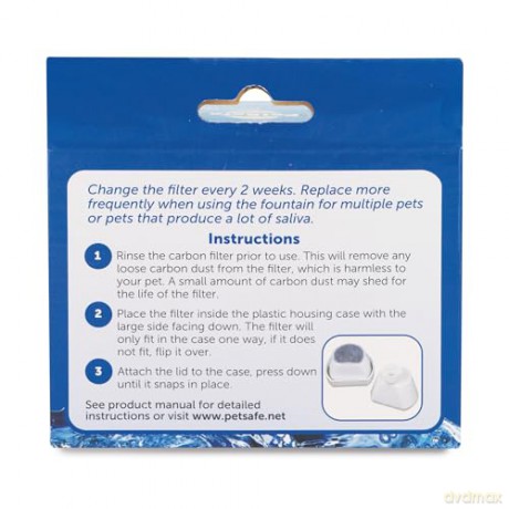 Petsafe - Replacement Charcoal Filter for Seaside Fontaine - 4 pack - 5 x 5 x 1 inches