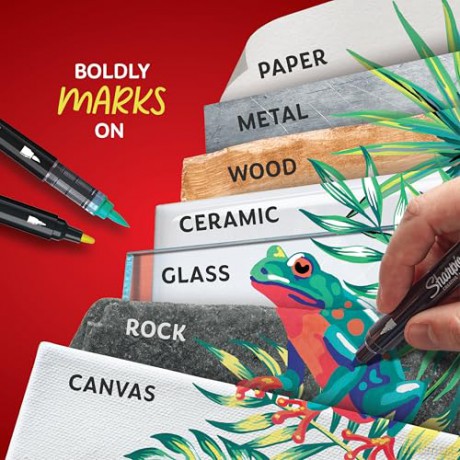 Sharpie - Creative Marker Acrylic Paint Pens - Brush Tip Water-Based Paint Markers - Red - 6 Count (SKU: 2218113)