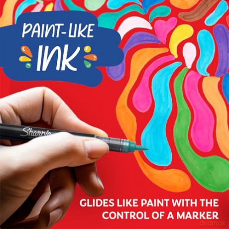 Sharpie - Creative Marker Acrylic Paint Pens - Brush Tip Water-Based Paint Markers - Red - 6 Count (SKU: 2218113)