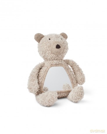 Smallstuff - Activity bear w. mirror, wool boucle, nature - (40048-06)