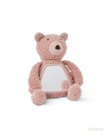Smallstuff - Activity bear with mirror, wool boucle, rose - (40048-05)