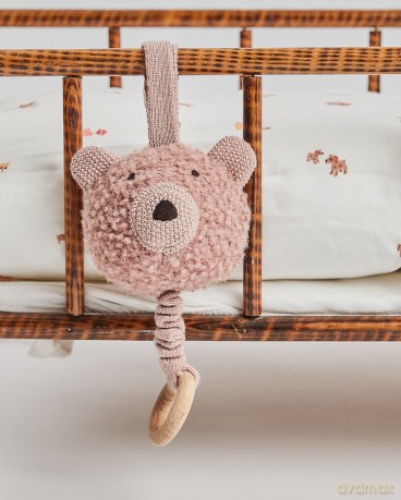 Smallstuff - Music mobile, wool boucle, rose (40011-42)