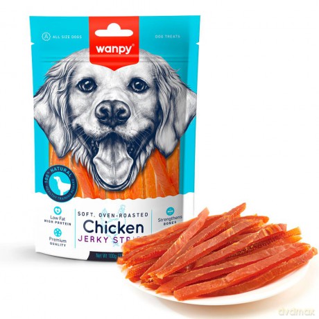 Soft Chicken Jerky Strips - 100g