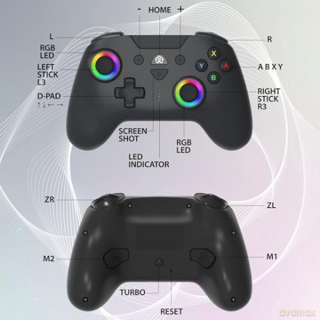 Subsonic Wireless Led Controller Black - Nintendo Switch
