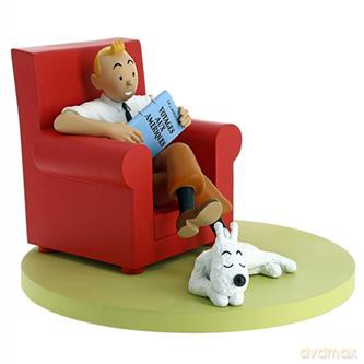 Tintin hjemme(sidder i rd lnestol) Statue [FIGURKA]