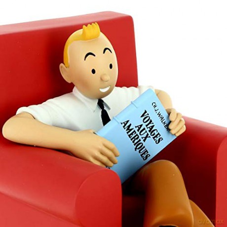 Tintin hjemme(sidder i rd lnestol) Statue [FIGURKA]
