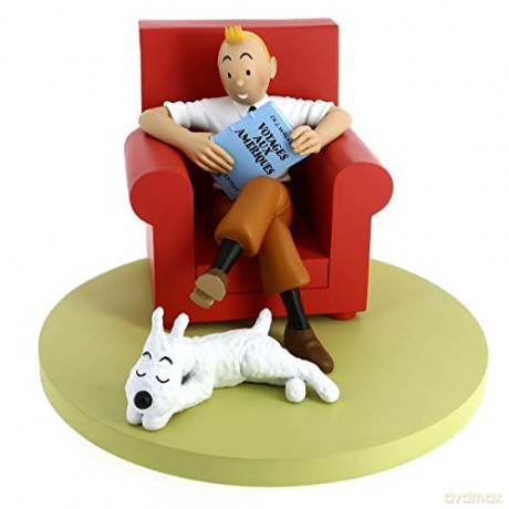 Tintin hjemme(sidder i rd lnestol) Statue [FIGURKA]
