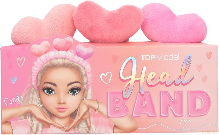 Topmodel - Head Band with Hearts BEAUTY and ME - Pink