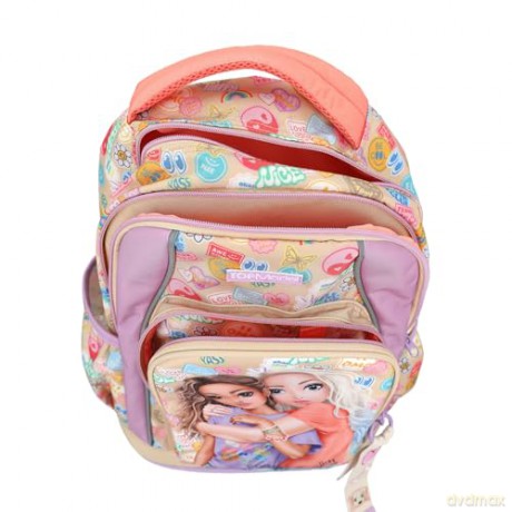 Topmodel - School Backpack GIRL POWER - Beige, Lilac, and Coral (413285)