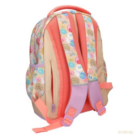 Topmodel - School Backpack GIRL POWER - Beige, Lilac, and Coral (413285)