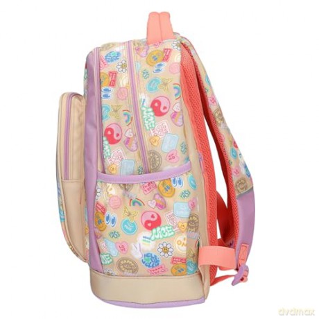 Topmodel - School Backpack GIRL POWER - Beige, Lilac, and Coral (413285)