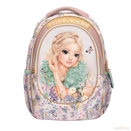 Topmodel - School Backpack SUMMER FEELING - Pastel Shades with Sage-Colored Details - 44x34x24 cm (413304)
