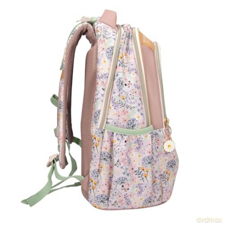Topmodel - School Backpack SUMMER FEELING - Pastel Shades with Sage-Colored Details - 44x34x24 cm (413304)