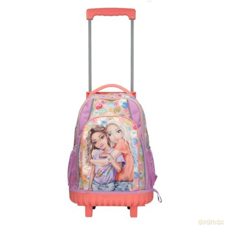 Topmodel - TOPModel School Backpack Trolley GIRL POWER - Beige, Lilac, Coral - 34x24x50 cm (413286)