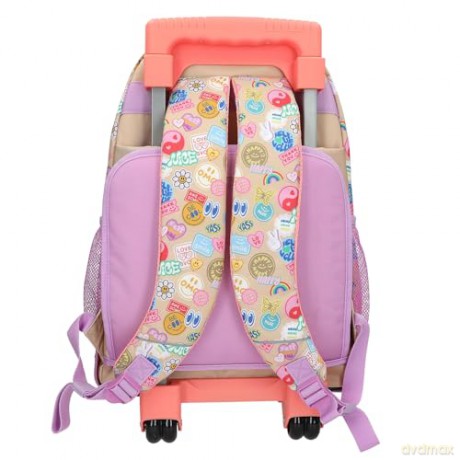 Topmodel - TOPModel School Backpack Trolley GIRL POWER - Beige, Lilac, Coral - 34x24x50 cm (413286)