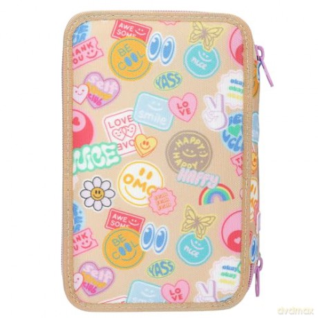 Topmodel - Triple Pencil Case GIRL POWER - Beige (413282)