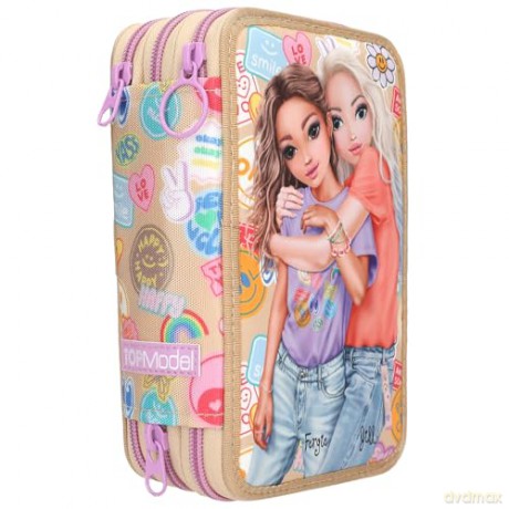 Topmodel - Triple Pencil Case GIRL POWER - Beige (413282)