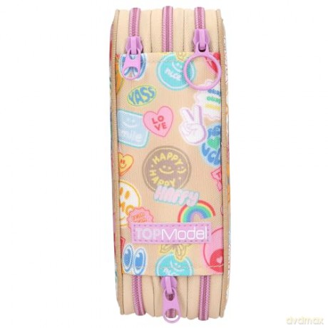 Topmodel - Triple Pencil Case GIRL POWER - Beige (413282)