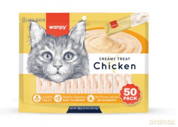 Wanpy Cat 50 Pack Creamy Lickable Treat Chicken 700g (50x14g) - 700g (50x14g)