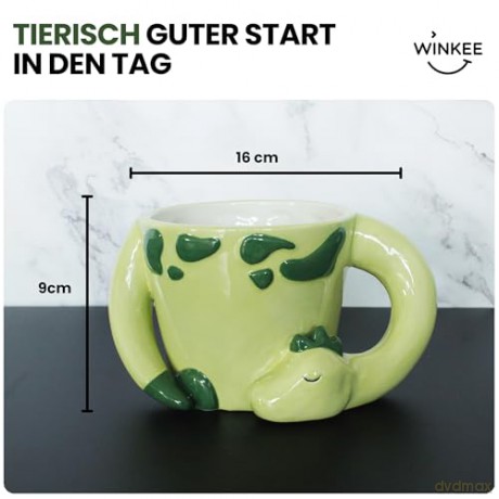 Winkee - Sleeping Dino Mug - Light Green
