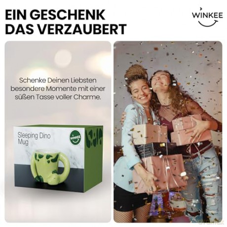 Winkee - Sleeping Dino Mug - Light Green