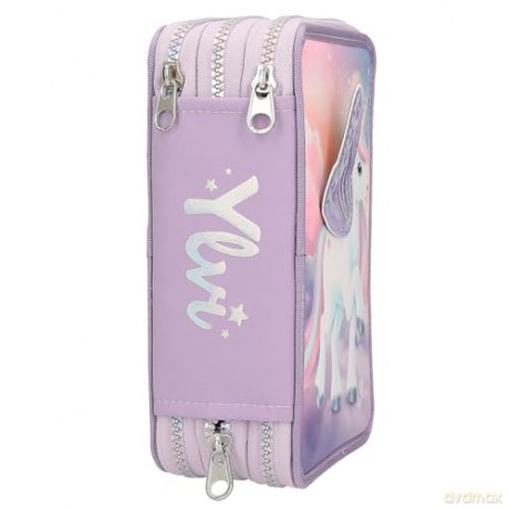 Ylvi - Triple Pencil Case With Appliqued Wing - (0413417)