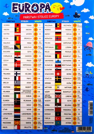 Karta edukacyjna Geografia Mapa Europy