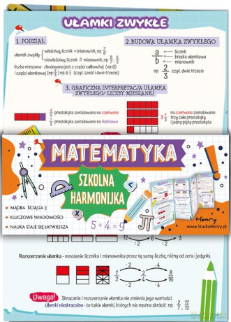 Ściąga Harmonjka Matematyka Ułamki zwykłe i dziesiętne