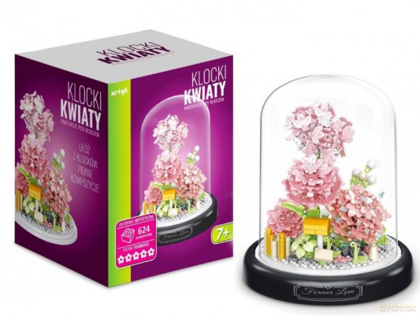 Klocki kwiaty hortensje klosz 624el 136993