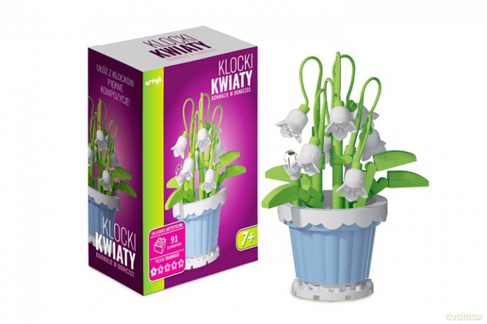Klocki kwiaty konwalie w doniczce 91el 136887