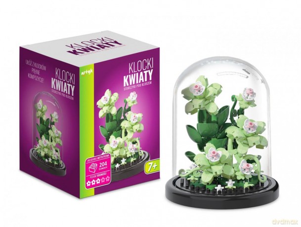 Klocki kwiaty storczyki klosz 204el 136931