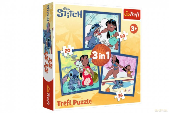 PUZZLE 3w1 Czas ze Stitchem /Disney 34896