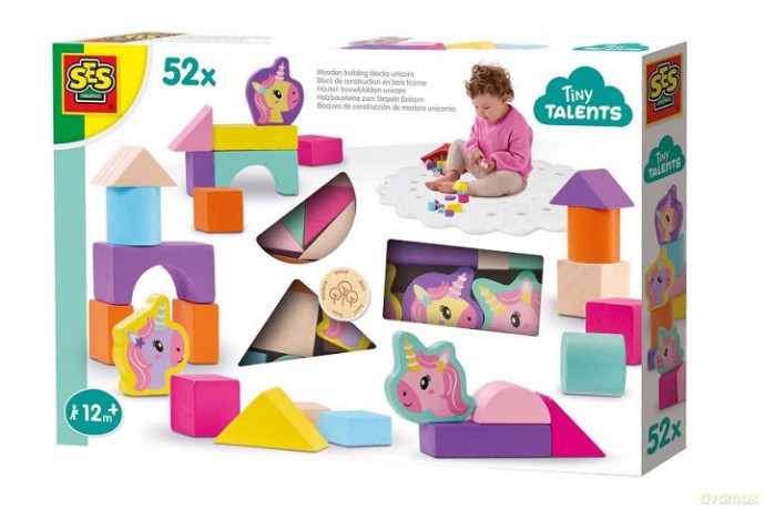 SES Drewn.klocki jednorożec 52szt 13251 32514