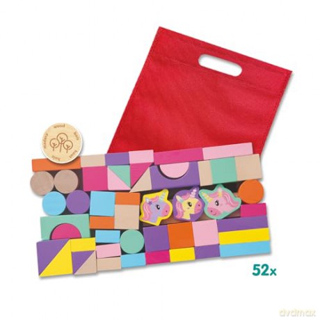 SES Drewn.klocki jednorożec 52szt 13251 32514